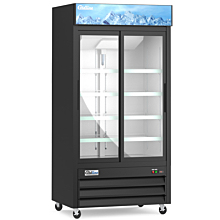 Coldline G40S-B 40" Two Glass Sliding Door Merchandiser Refrigerator with LED Lighting - Black