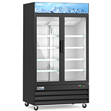 Coldline G48-B 48" Two Glass Door Merchandiser Refrigerator with LED Lighting - Black