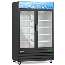 Coldline D53-B 53" Two Glass Door Merchandiser Freezer with LED Lighting - Black