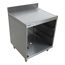Prepline 24" Stainless Steel Glass Rack Storage Unit with Corrugated Work Top