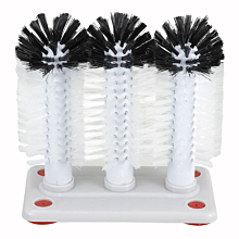 Winco GWB-3 3-Brush Glass Washer with Plastic Base