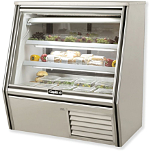 Leader HDL48M 48" Refrigerated Slanted Glass Deli Case with 2 Shelves, High, ETL-S