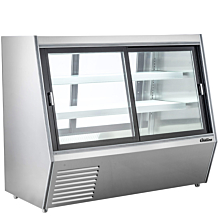 Coldline HDL60-DS 60" Dual Service Refrigerated Slanted Glass High Meat Deli Case with Rear Storage