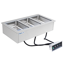 Prepline HFW3 Stainless Steel Three Pan Drop-In hot Food Well- 208/240V