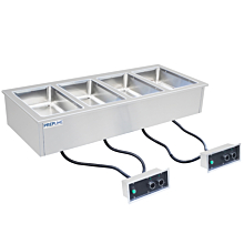 Prepline HFW4 Stainless Steel Four Pan Drop-In Hot Food Well - 208/240V
