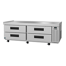 Hoshizaki CR72A 72" Steelheart Series Two-Section Refrigerated Low-Profile Chef Base Prep Table with 4 Stainless Drawers