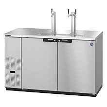 Hoshizaki DD59-S 59" Stainless Steel Direct Draw Draft Beer Cooler for 2 - 1/2 Kegs with 2 Swining Solid Doors - 18 Cu. Ft.
