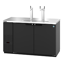 Hoshizaki DD59 59" Black Vinyl Direct Draw Draft Beer Cooler for 2 - 1/2 Kegs with 2 Swinging Solid Doors - 18 Cu. Ft.