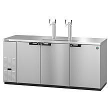 Hoshizaki DD80-S 80" Stainless Steel Direct Draw Draft Beer Cooler for 4 - 1/2 Kegs with 3 Swining Solid Doors - 29 Cu. Ft.