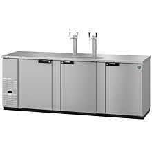 Hoshizaki DD95-S 95" Stainless Steel Direct Draw Draft Beer Cooler for 5 - 1/2 Kegs with 3 Swining Solid Doors - 33 Cu. Ft.