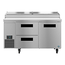 Hoshizaki PR60B-D2 60" Refrigerated Steelheart Pizza Prep Table with One Door and Two Drawers