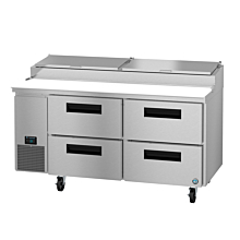 Hoshizaki PR67A-D4 67" Steelheart Series Two-Section Pizza Prep Table with 4 Drawers - 20 Cu. Ft.