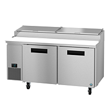 Hoshizaki PR67A 67" Steelheart Series Two-Section Pizza Prep Table with 2 Stainless Doors - 20 Cu. Ft.