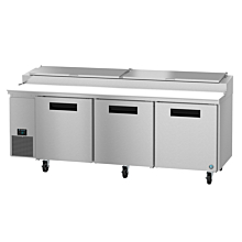 Hoshizaki PR93A 93" Steelheart Series Three-Section Pizza Prep Table with 3 Stainless Doors - 30 Cu. Ft.