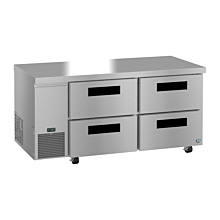 Hoshizaki ULR-67B-D4 67" Four Sliding Drawer Side Mount Steelheart Series Undercounter Refrigerator - 19.97 Cu. Ft.