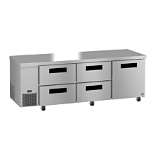 Hoshizaki ULR-93B-D4 93" One Solid Swing Door with Four Sliding Drawer Side Mount Steelheart Series Undercounter Refrigerator - 30.17 Cu. Ft.