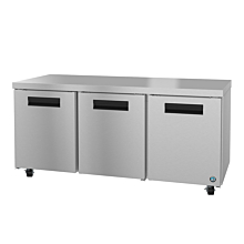 Hoshizaki UR72A 72" Steelheart Series Three-Section Undercounter Refrigerator with 3 Stainless Doors - 21 Cu. Ft.
