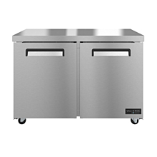Hoshizaki VUR48A 48" Valiance Two-Section Full Stainless Undercounter Refrigerator with 2 Solid Doors - 12.09 Cu. Ft.