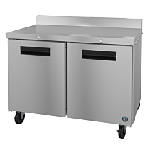 Hoshizaki WR48A-01 48" Steelheart Series Two-Section Worktop Refrigerator with 2 Stainless Doors & Cylinder Locks - 14 Cu. Ft.