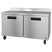 Hoshizaki WR60A-01 60" Steelheart Series Two-Section Worktop Refrigerator with 2 Stainless Doors & Cylinder Locks - 18 Cu. Ft.