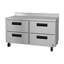 Hoshizaki WR60A-D4 60" Steelheart Series Two-Section Worktop Refrigerator with 4 Drawers - 18 Cu. Ft.