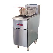 Ikon IGF-75/80-NG 75 lb. Natural Gas Millivolt Control 5-Tube Floor Fryer - 150,000 BTU