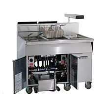Imperial IFSCB175 39" Liquid Propane Floor Model 75Lb. Capacity Fryer with Snap Action Thermostat