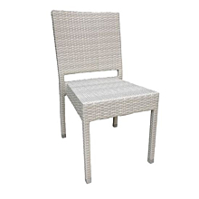 JMC Furniture Balboa Outdoor Synthetic Ivory Weave Seat & Back Chair w/ Aluminum Frame