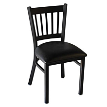 JMC Furniture Cobra Indoor Slat Back Vinyl Seat Chair w/ Black Powder Coat Finish Metal Frame