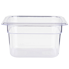 Prepline 1/6 Size Clear Polycarbonate Food Pan, 4" Deep