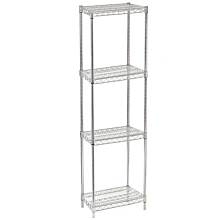 14"D x 14"L x 64"H Chrome Wire Shelving Kit, 4-Shelf, NSF Listed