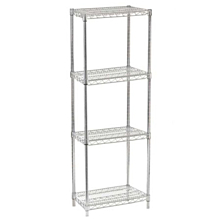 14"D x 24"L x 64"H Chrome Wire Shelving Kit, 4-Shelf, NSF Listed