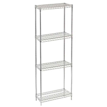 14"D x 30"L x 74"H Chrome Wire Shelving Kit, 4-Shelf, NSF Listed