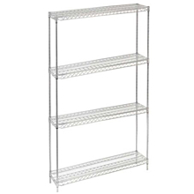 14"D x 42"L x 74"H Chrome Wire Shelving Kit, 4-Shelf, NSF Listed