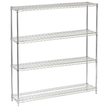 14"D x 72"L x 74"H Chrome Wire Shelving Kit, 4-Shelf, NSF Listed