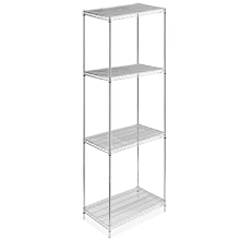 24"D x 24"L x 64"H Chrome Wire Shelving Kit, 4-Shelf, NSF Listed