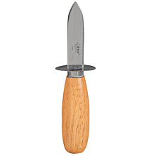 Winco KCL-1 Steel 5-7/8" Oyster/Clam Knife with Wooden Handle