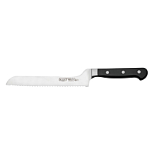 Winco KFP-83 8" Serrated Offset Bread Knife with Black POM Handle