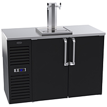Krowne DB52L-BSS 52" Narrow Double Tap Direct Draw Cooler with Left Side Compressor, Black