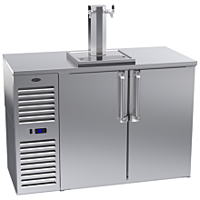 Krowne DB52L-SSS 52" Narrow Double Tap Direct Draw Cooler with Left Side Compressor, Stainless Steel