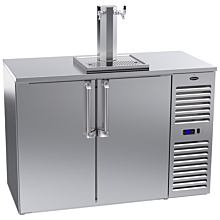 Krowne DB52R-SSS 52" Narrow Double Tap Direct Draw Cooler with Right Side Compressor, Stainless Steel