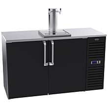 Krowne DB60R-BSS 60" Double Tap Direct Draw Cooler with Right Side Compressor, Black