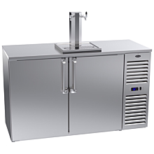 Krowne DB60R-SSS 60" Double Tap Direct Draw Cooler with Right Side Compressor, Stainless Steel