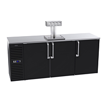 Krowne DB84L-BSS 84" Quadruple Tap Direct Draw Cooler with Left Side Compressor, Black