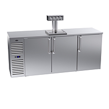 Krowne DB84L-SSS 84" Quadruple Tap Direct Draw Cooler with Left Side Compressor, Stainless Steel