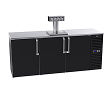 Krowne DB84R-BSS 84" Quadruple Tap Direct Draw Cooler with Right Side Compressor, Black