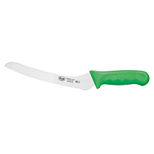 Winco KWP-92G 9" Offset Bread Knife with Green Handle