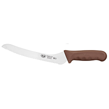 Winco KWP-92N 9" Offset Bread Knife with Brown Handle