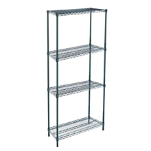 14"D x 24"L x 64"H Green Epoxy Wire Shelving Kit, 4-Shelf, NSF Listed