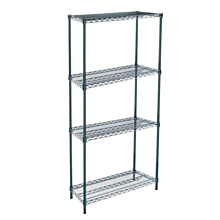 14"D x 36"L x 74"H Green Epoxy Wire Shelving Kit, 4-Shelf, NSF Listed